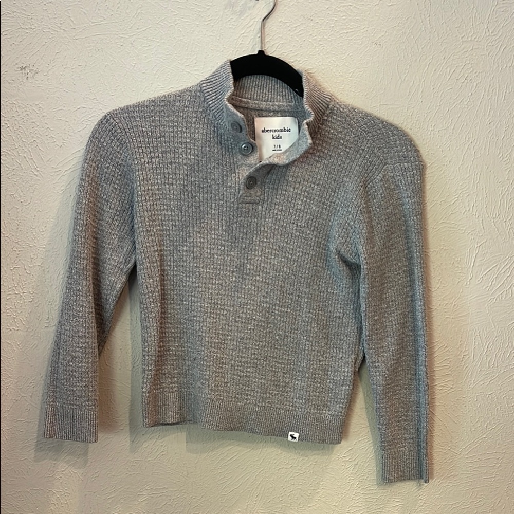 Abercrombie Kids Gray Button-Up Sweater